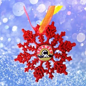 Calgary FLAMES Hockey Handmade Snowflake *NEW*